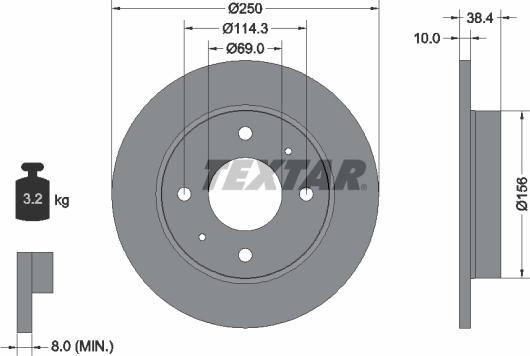 Textar 92134900 - Тормозной диск autospares.lv