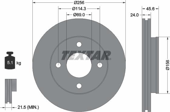 Textar 92134800 - Тормозной диск autospares.lv