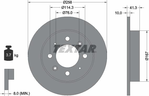 Textar 92134303 - Тормозной диск autospares.lv