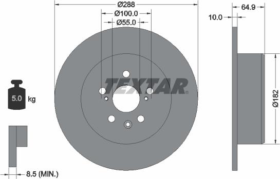 Textar 92135903 - Тормозной диск autospares.lv