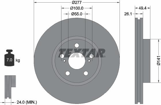 Textar 92135500 - Тормозной диск autospares.lv