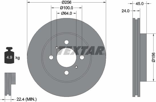 Textar 92135000 - Тормозной диск autospares.lv