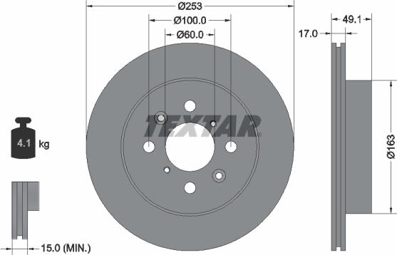 Textar 92135300 - Тормозной диск autospares.lv