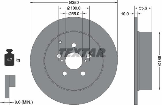 Textar 92135700 - Тормозной диск autospares.lv