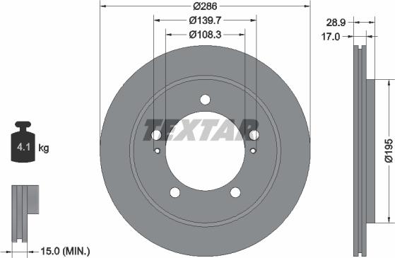 Textar 92136800 - Тормозной диск autospares.lv