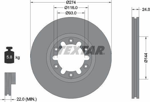 Textar 92136300 - Тормозной диск autospares.lv