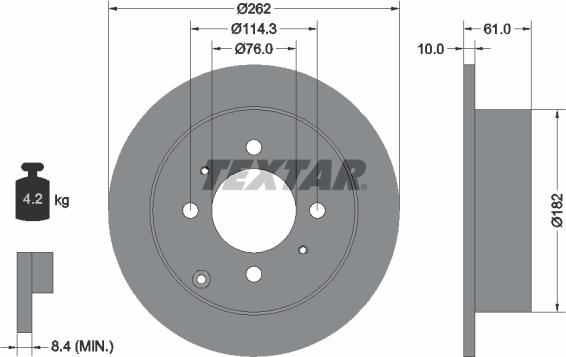 Textar 92130900 - Тормозной диск autospares.lv
