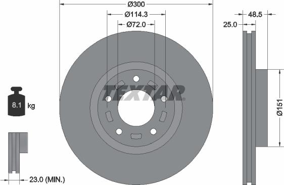 Textar 92130403 - Тормозной диск autospares.lv