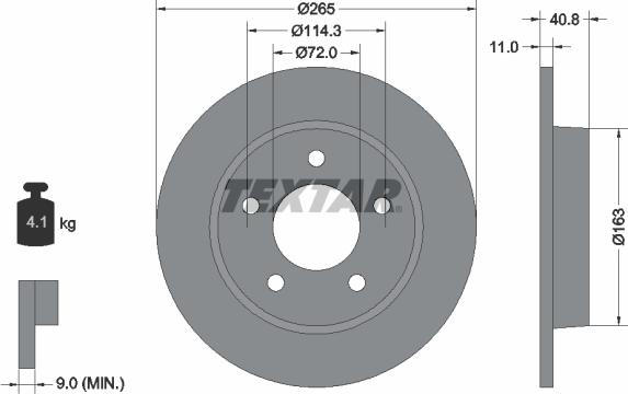 Textar 92130500 - Тормозной диск autospares.lv