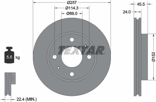 Textar 92130803 - Тормозной диск autospares.lv