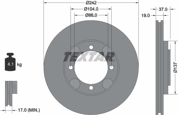 Textar 92130700 - Тормозной диск autospares.lv