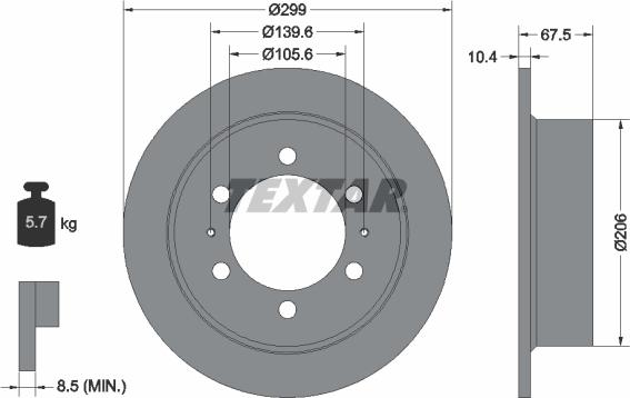 Textar 92138500 - Тормозной диск autospares.lv