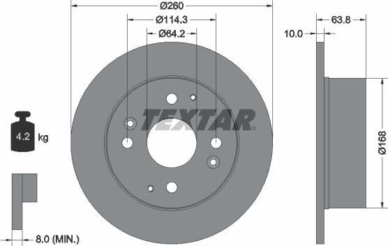 Textar 92138600 - Тормозной диск autospares.lv