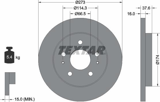 Textar 92138200 - Тормозной диск autospares.lv
