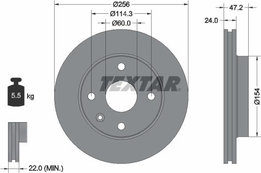 Textar 92133500 - Тормозной диск autospares.lv