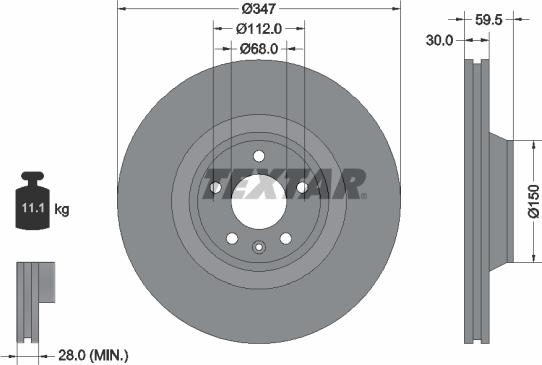 Textar 92132405 - Тормозной диск autospares.lv