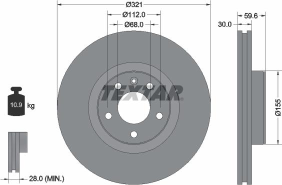 Textar 92132305 - Тормозной диск autospares.lv