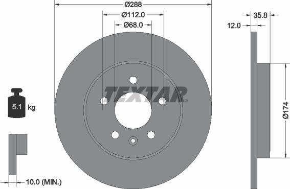 Textar 92137000 - Тормозной диск autospares.lv