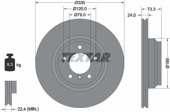 Textar 92137805 - Тормозной диск autospares.lv