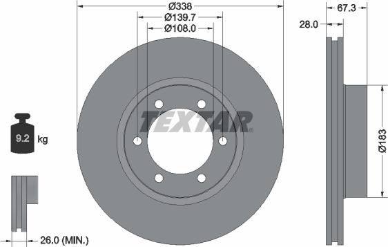 Textar 92137303 - Тормозной диск autospares.lv