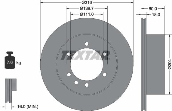 Textar 92129900 - Тормозной диск autospares.lv