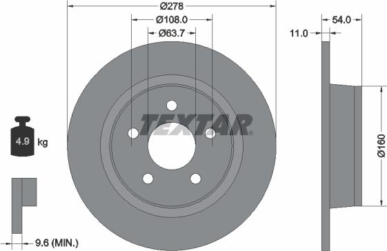 Textar 92124900 - Тормозной диск autospares.lv