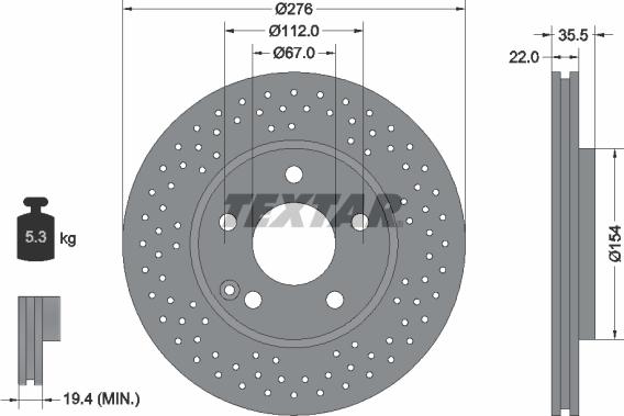 Textar 92124400 - Тормозной диск autospares.lv