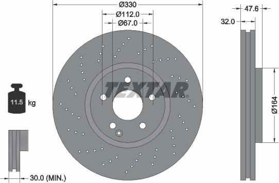 Textar 92124105 - Тормозной диск autospares.lv