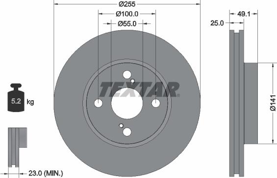 Textar 92125903 - Тормозной диск autospares.lv