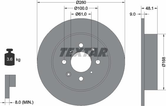 Textar 92125400 - Тормозной диск autospares.lv