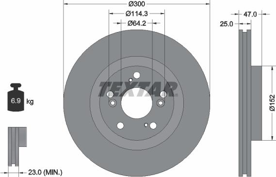 Textar 92125000 - Тормозной диск autospares.lv