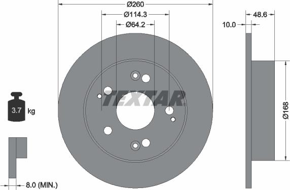 Textar 92125100 - Тормозной диск autospares.lv