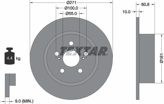 Textar 92126503 - Тормозной диск autospares.lv