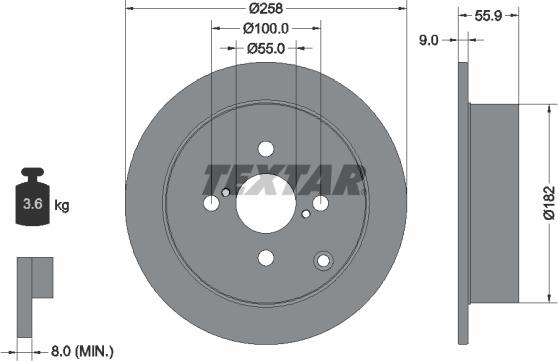 Textar 92126103 - Тормозной диск autospares.lv