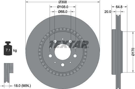 Textar 92126800 - Тормозной диск autospares.lv