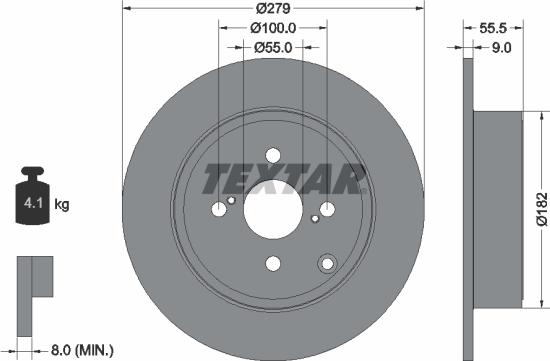 Textar 92126303 - Тормозной диск autospares.lv