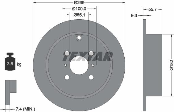 Textar 92126200 - Тормозной диск autospares.lv