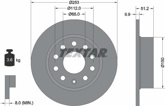 Textar 92120903 - Тормозной диск autospares.lv