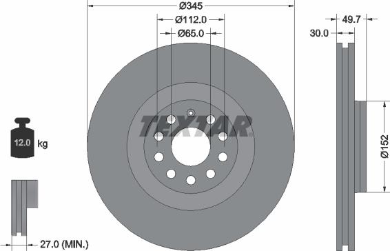 Textar 92120603 - Тормозной диск autospares.lv