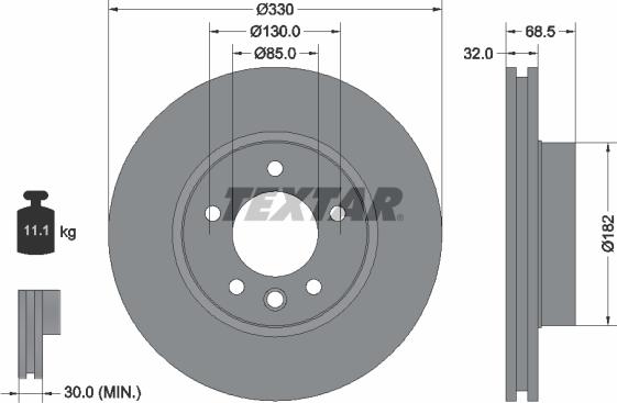 Textar 92121600 - Тормозной диск autospares.lv