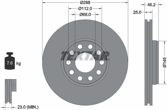 Textar 92121005 - Тормозной диск autospares.lv