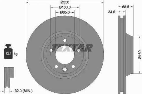 Textar 92121810 - Тормозной диск autospares.lv