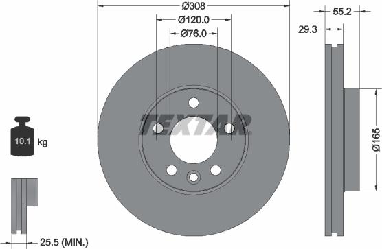 Textar 92121205 - Тормозной диск autospares.lv