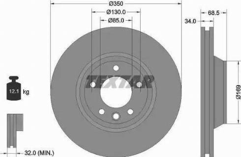 Textar 92121710 - Тормозной диск autospares.lv