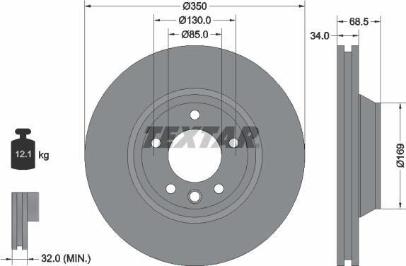 Textar 92121705 - Тормозной диск autospares.lv