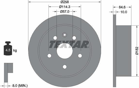Textar 92128900 - Тормозной диск autospares.lv