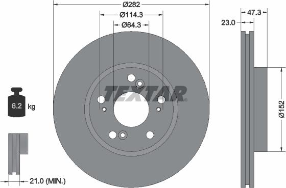 Textar 92128403 - Тормозной диск autospares.lv