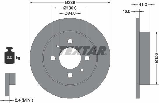 Textar 92128600 - Тормозной диск autospares.lv