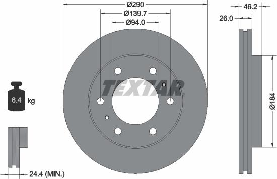 Textar 92128800 - Тормозной диск autospares.lv