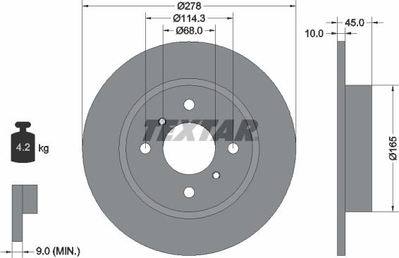 Textar 92128700 - Тормозной диск autospares.lv